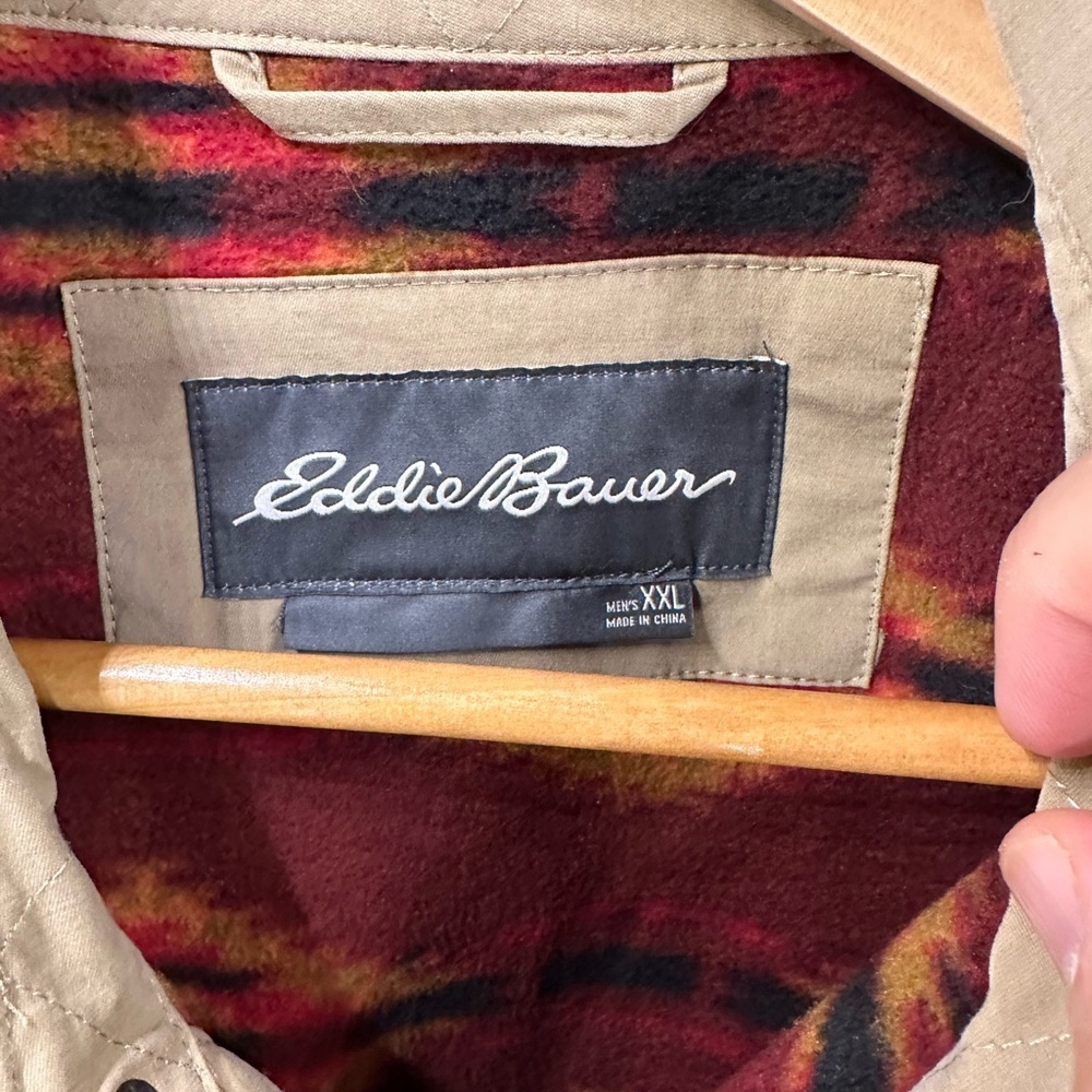 EDDIE BAUER - Menβs 2XL Flannel Lined Shirt Jacket - Picture 6 of 13